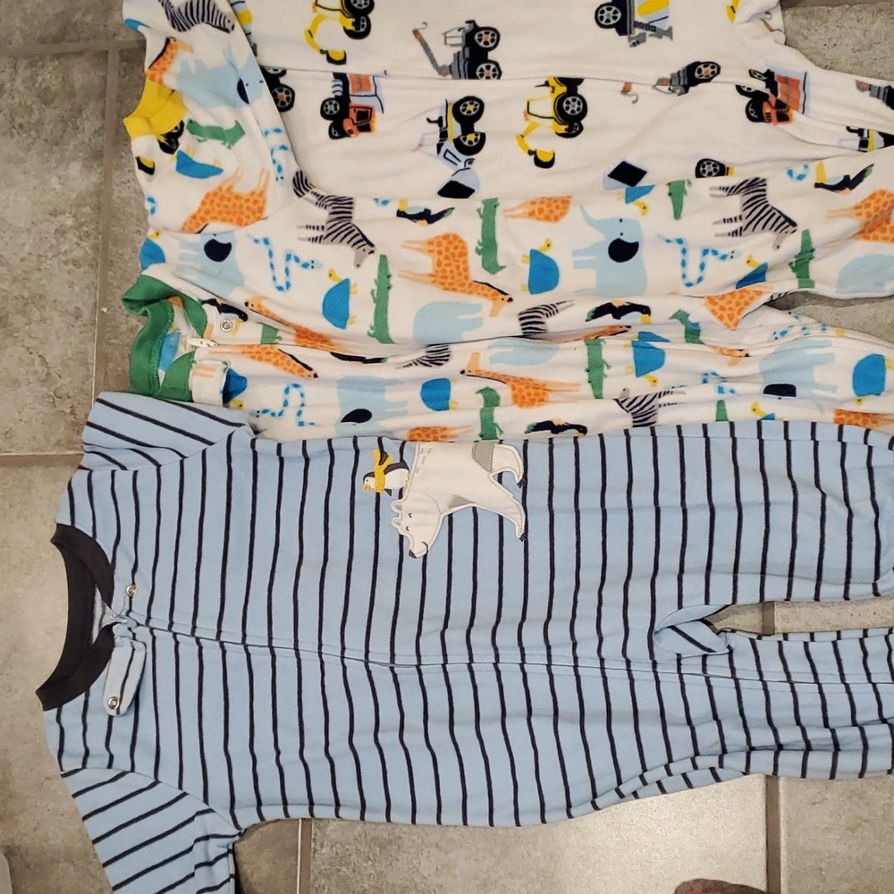 Four fleece footed pajams